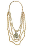 Pyrite Pendant Statement Necklace - Made in Paris