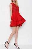 Red Valentina Ruffles Dress