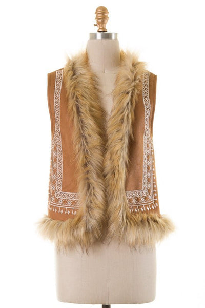 Magical Mongolian Desert Faux-fur Vest