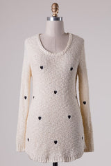 Tiny Little Hearts Sweater - Cream