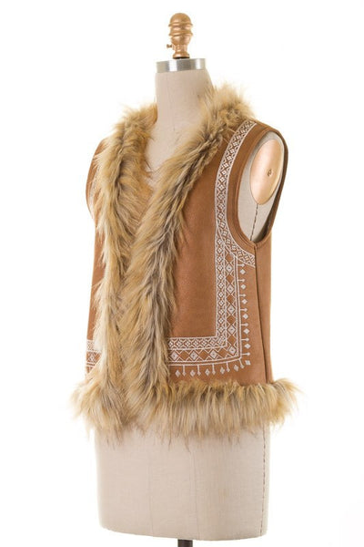 Magical Mongolian Desert Faux-fur Vest