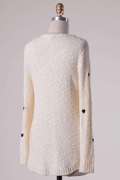 Tiny Little Hearts Sweater - Cream