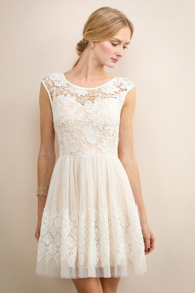 French Ivory Lace & Tulle Dress