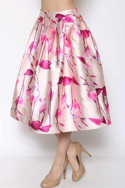 Pink Flamingo Silk Skirt