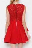 Red Valentina Ruffles Dress