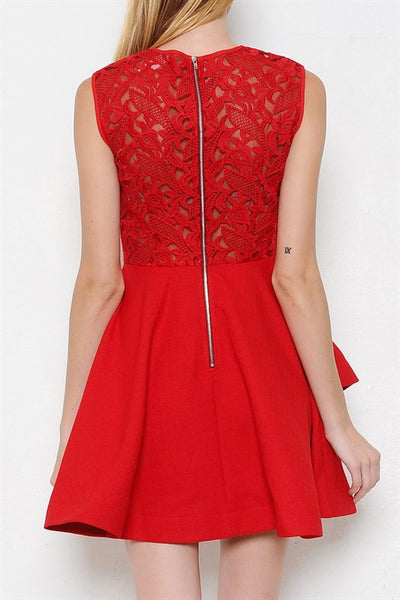 Red Valentina Ruffles Dress
