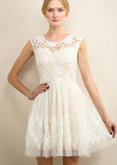 French Ivory Lace & Tulle Dress