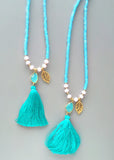 Azza Aqua Tassels Necklace