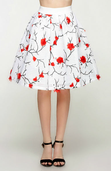 Japanese Gardenia Applique Skirt