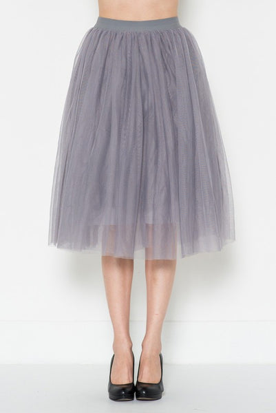 Heather Grey Tulle Skirt