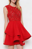 Red Valentina Ruffles Dress