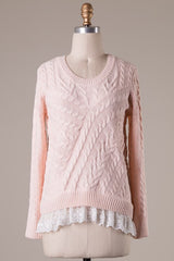 Blushing Ballerina Lace Sweater