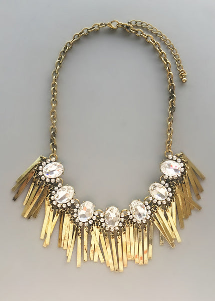 Dazzling Gold Crystals Necklace