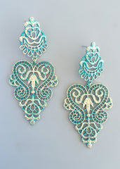 Antiqued Patina Lace Earrings