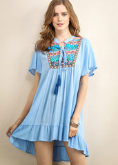 Embroidered Aster Dress