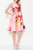 Italian Peach Floral Dress