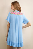 Embroidered Aster Dress