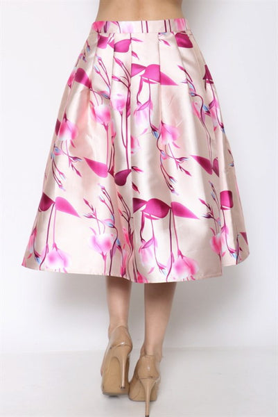 Pink Flamingo Silk Skirt