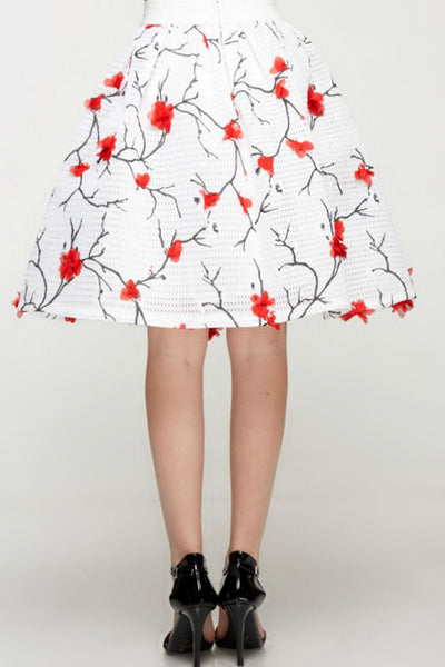 Japanese Gardenia Applique Skirt