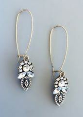 Antiqued Crystal Gatsby Earrings