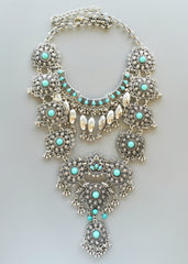 Zulfia Silver Statement Necklace