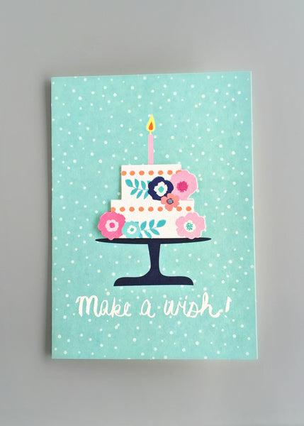 Applique Cake Birthday Card