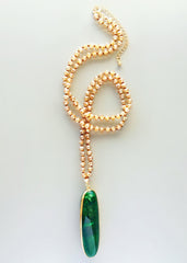 Emerald Polished Quartz Necklace