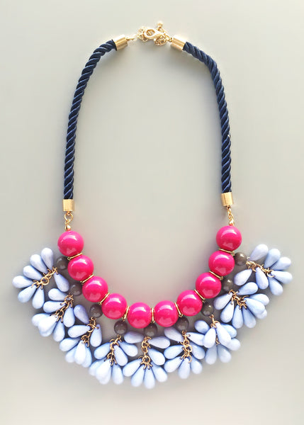 Lavender Raspberry Cake Necklace