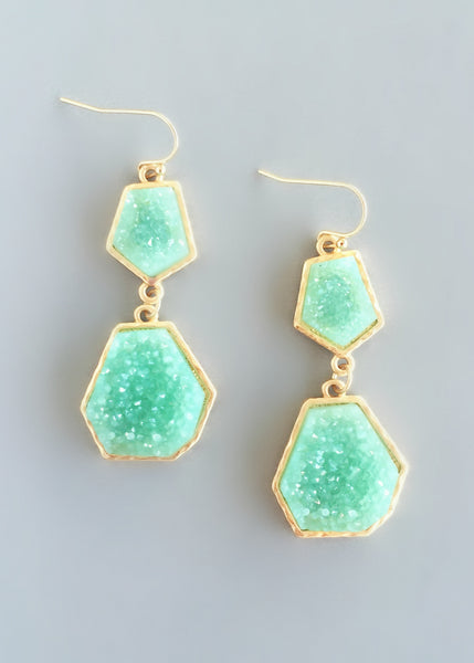 Mint Druzy Earrings