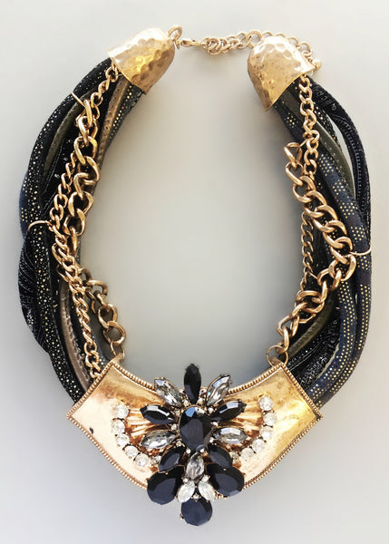 Champagne Noir Statement Necklace