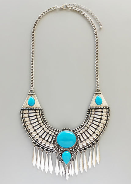 Aztec Turquoise Statement Necklace