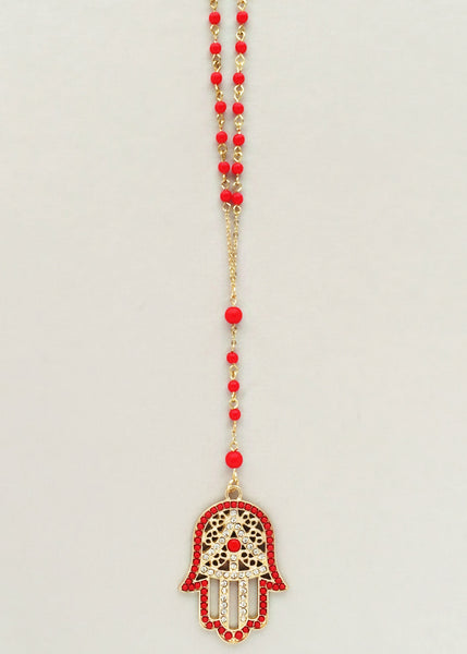 Royal Red Hamsa Necklace