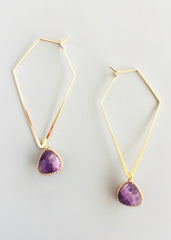 Chic Modernist Amethyst Earrings