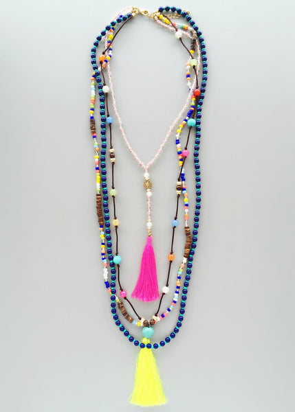 Amour Neon Tassels Necklace