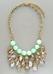 Minverva Mint Crystals Necklace - Handmade in NYC