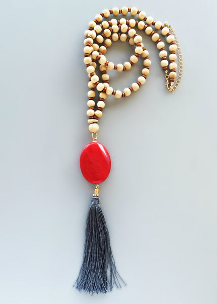 Minya Red Quartz Beaded Necklace