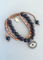 Crystal Beaded Evil Eye Bracelet