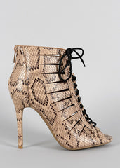 Askana Snakeskin Booties