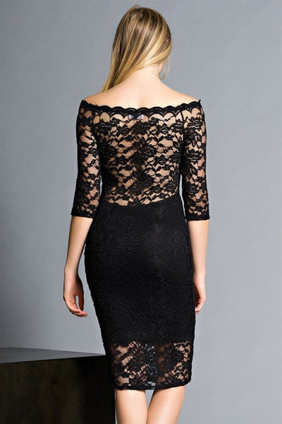 Sabrina Midnight Lace Dress