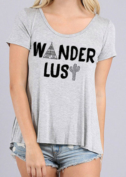 Wanderlust Tee - Grey